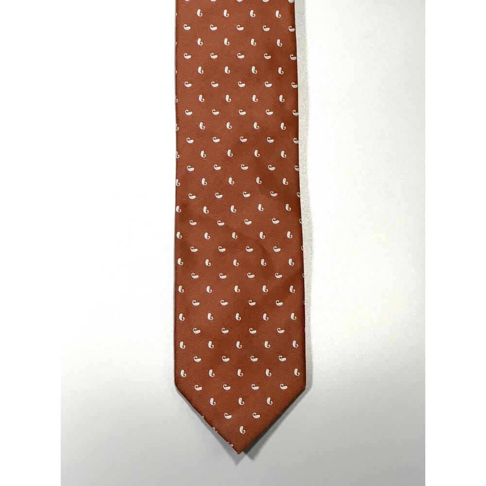 Designs by DWAN Handmade Brown Blue Paisley Men's Necktie 58.5"